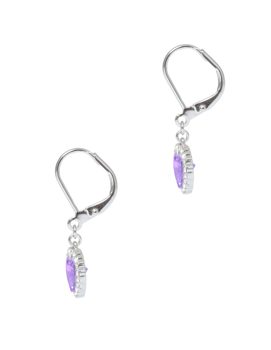 Aretes de corazón con acabado pavé zirconia