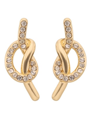 Aretes de nudo Lucy con acabado pavé cristal