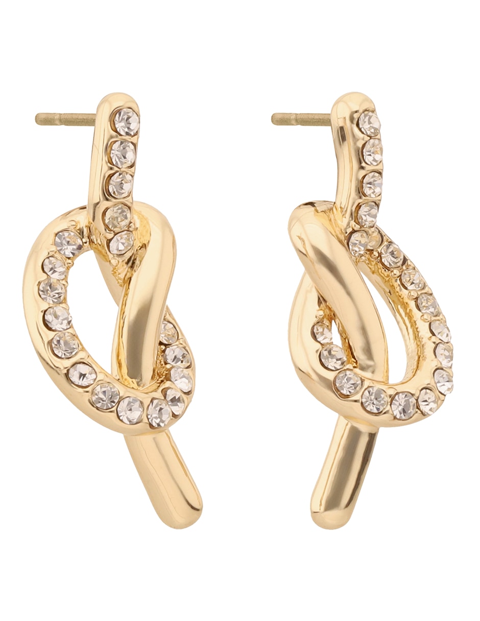 Aretes de nudo Lucy con acabado pavé cristal 2
