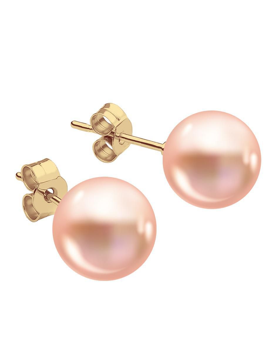 Aretes y collar de redonda Aurore 18 K perla de cristal 4