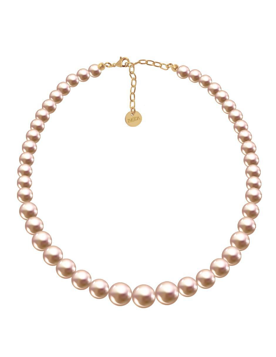 Aretes, collar y pulsera de redonda Aurore 18 K perla de cristal 5