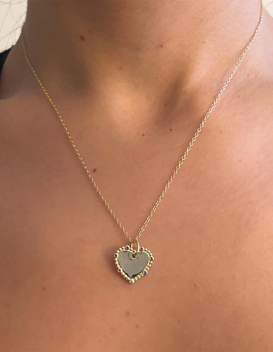 Collar corazón Grabado Amor de plata P 925 3