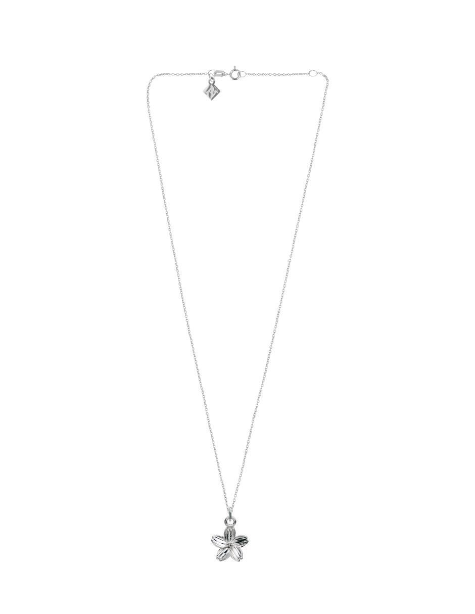 Collar con dije de flor de plata P 925