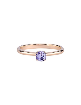 Anillo 14 k de oro tanzanita brillante