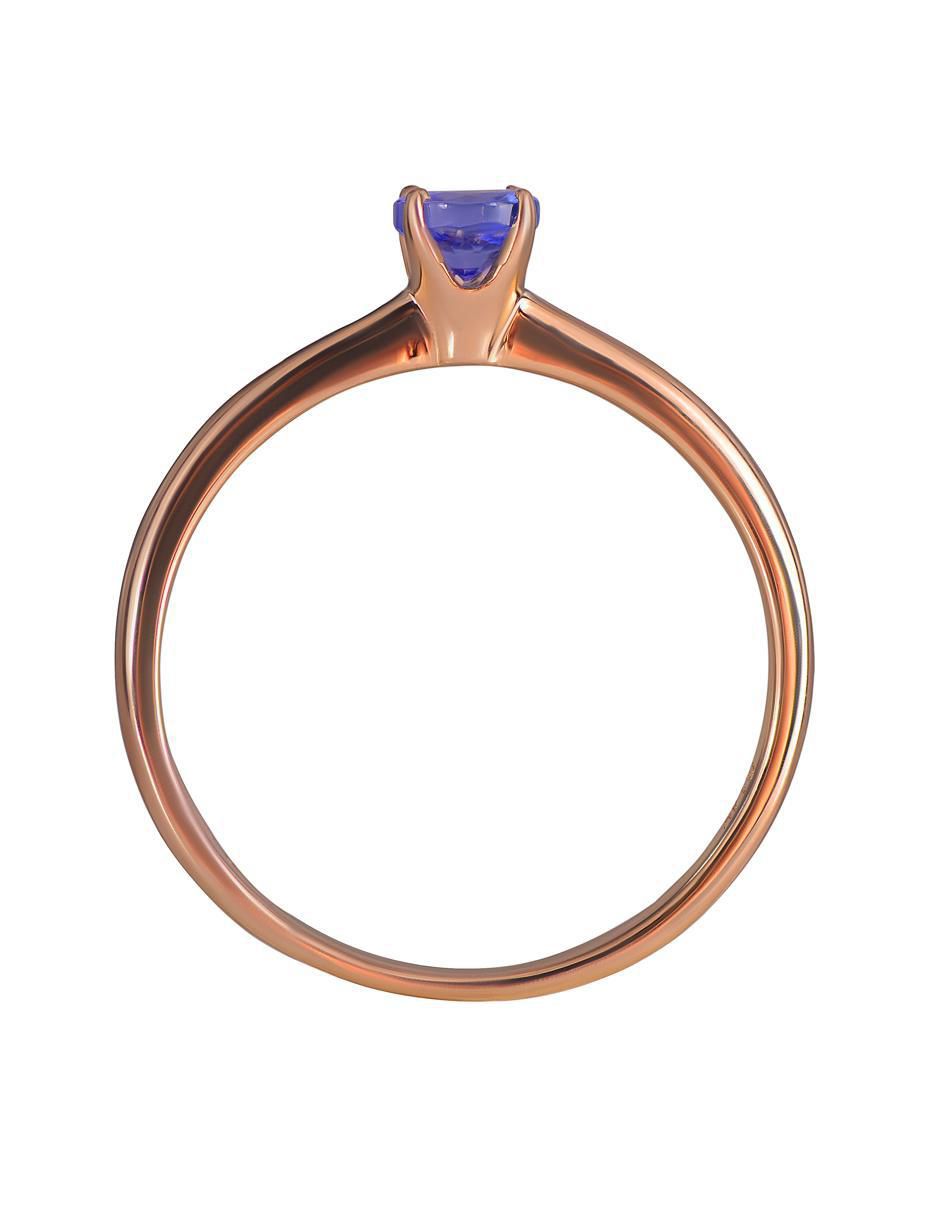 Anillo 14 k de oro tanzanita brillante