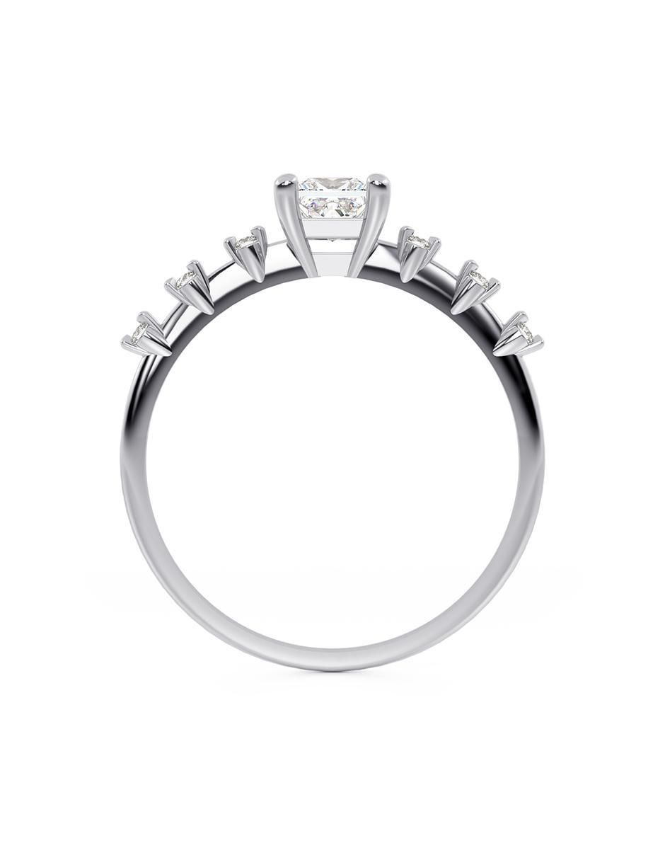 Anillo cuadrado de oro zirconia brillante 3