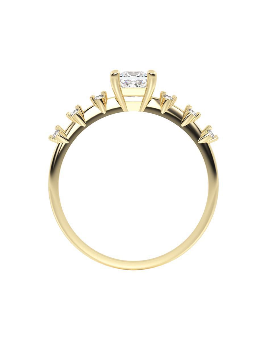 Anillo cuadrado abba joyas de oro zirconia brillante