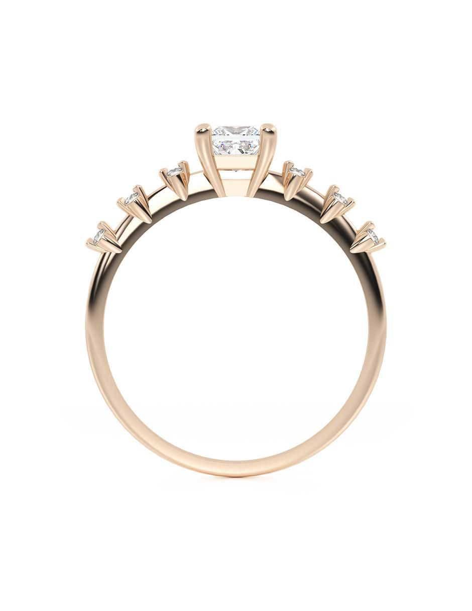 Anillo cuadrado de oro zirconia brillante 3