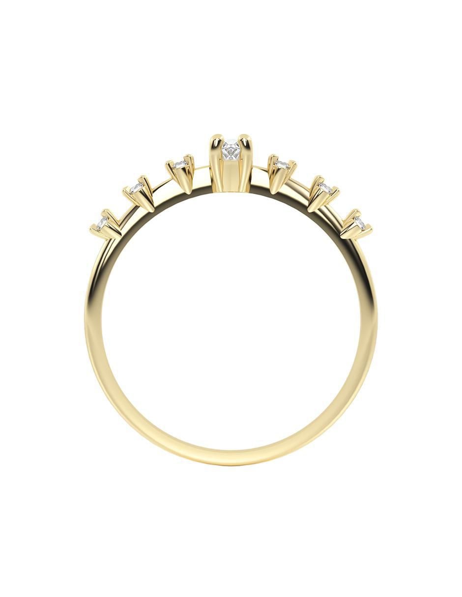 Anillo 14 k de oro zirconia brillante 4
