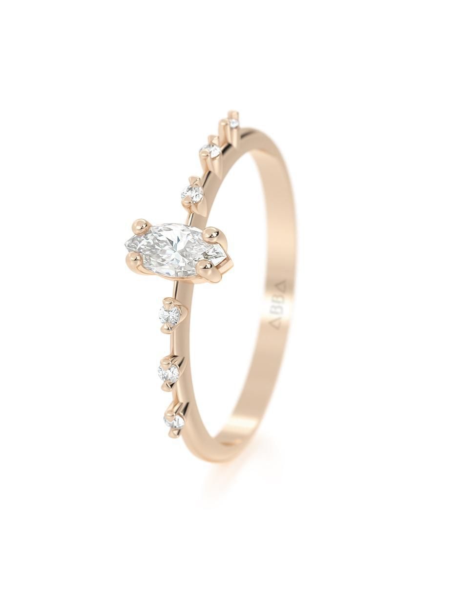 Anillo de oro zirconia brillante 2