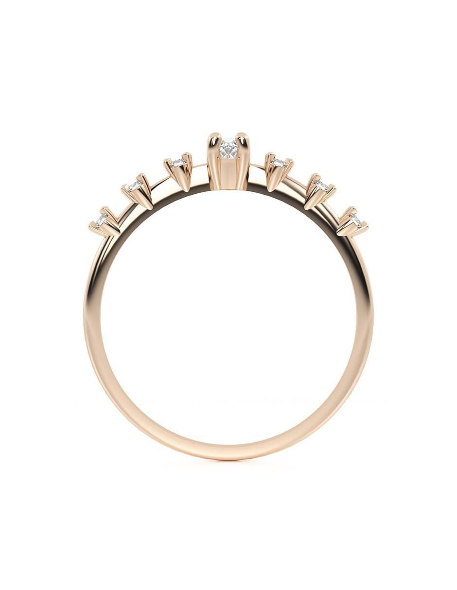 Anillo de oro zirconia brillante 3