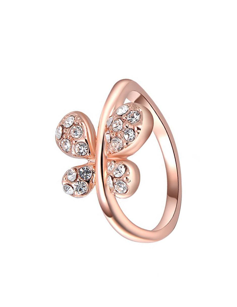 Anillo de mariposa Summer cristal baño de oro rosa 5