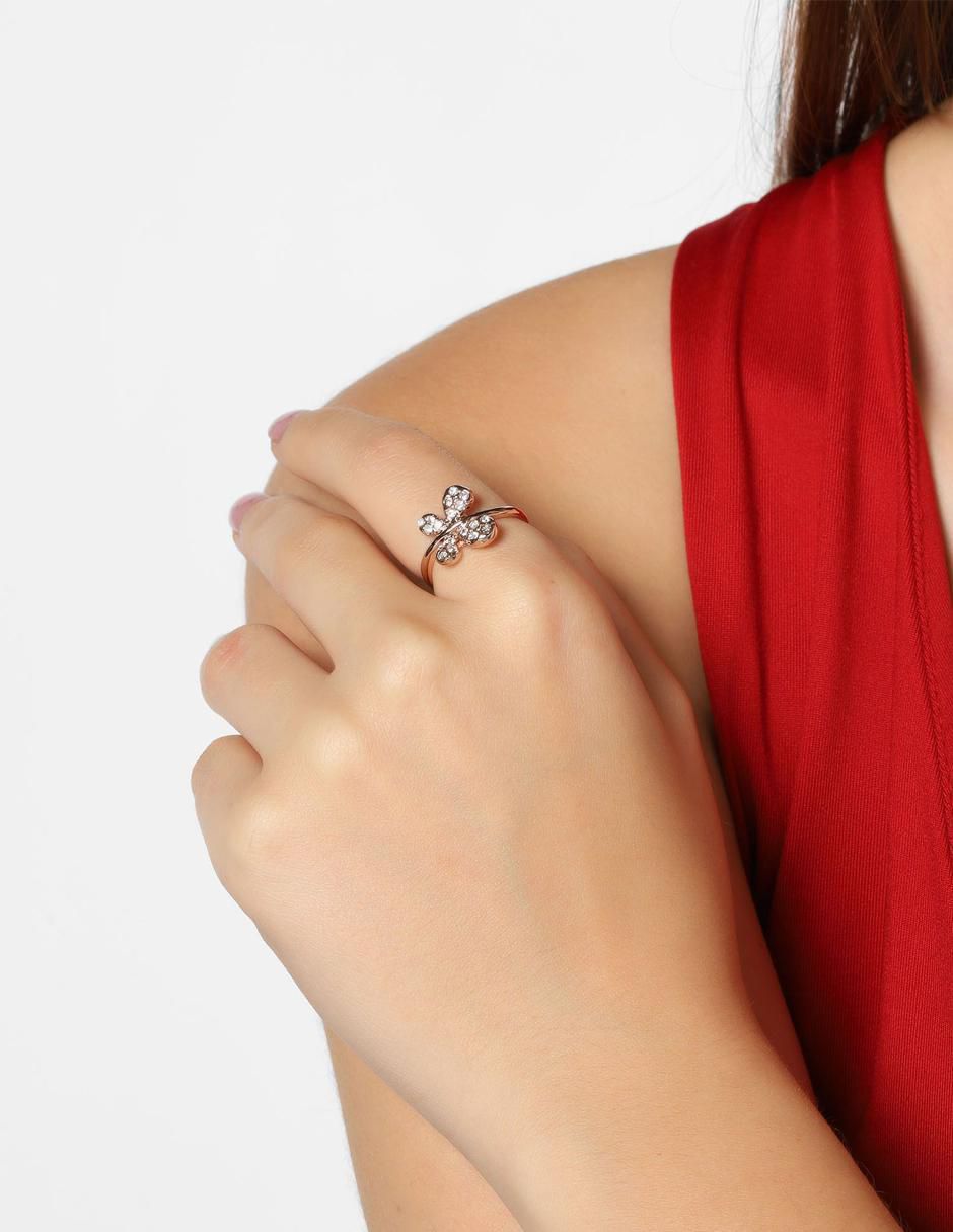 Anillo de mariposa Summer cristal baño de oro rosa 4