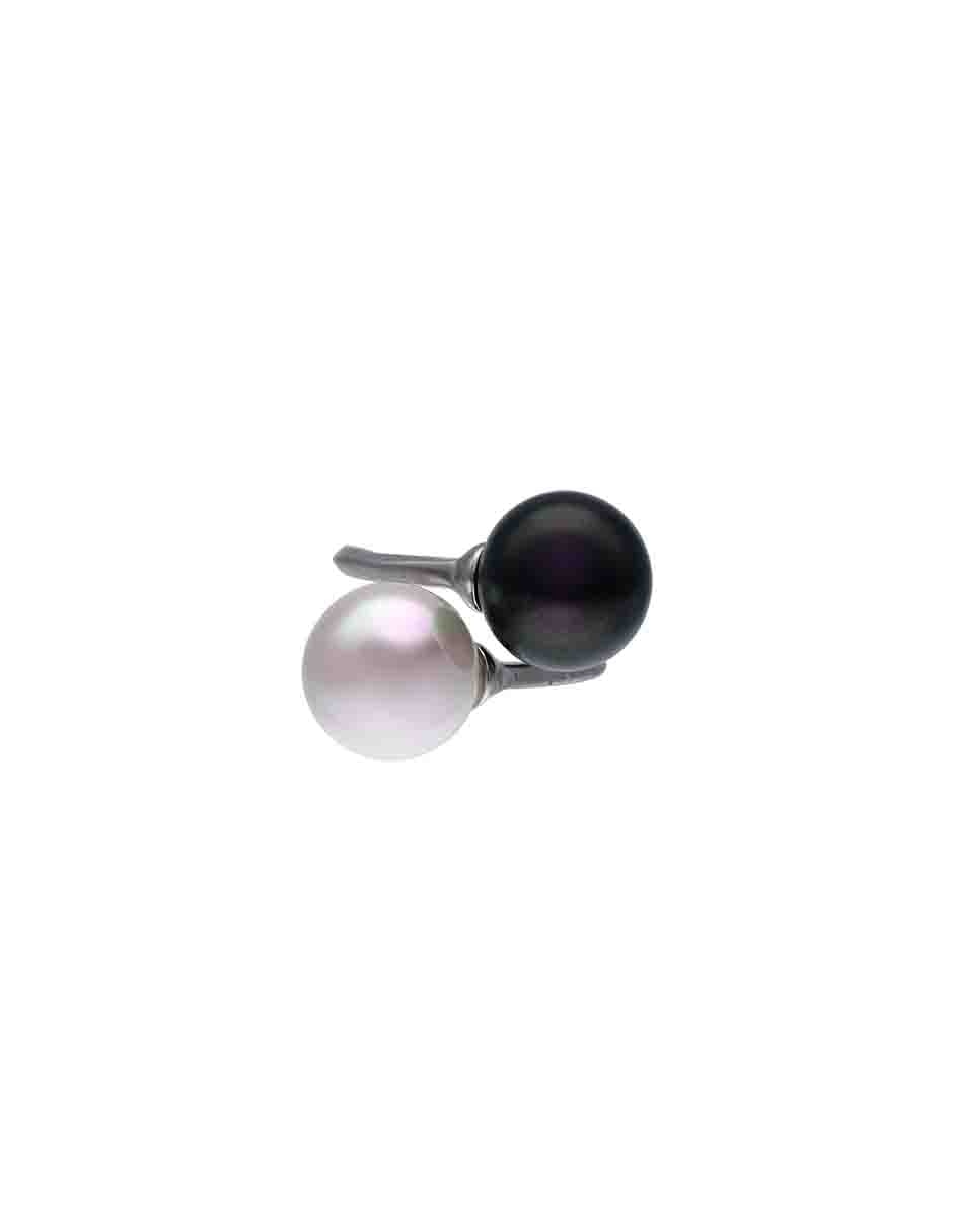 Anillo redondo Twins & Triplets P 925 de plata perla pulido 3