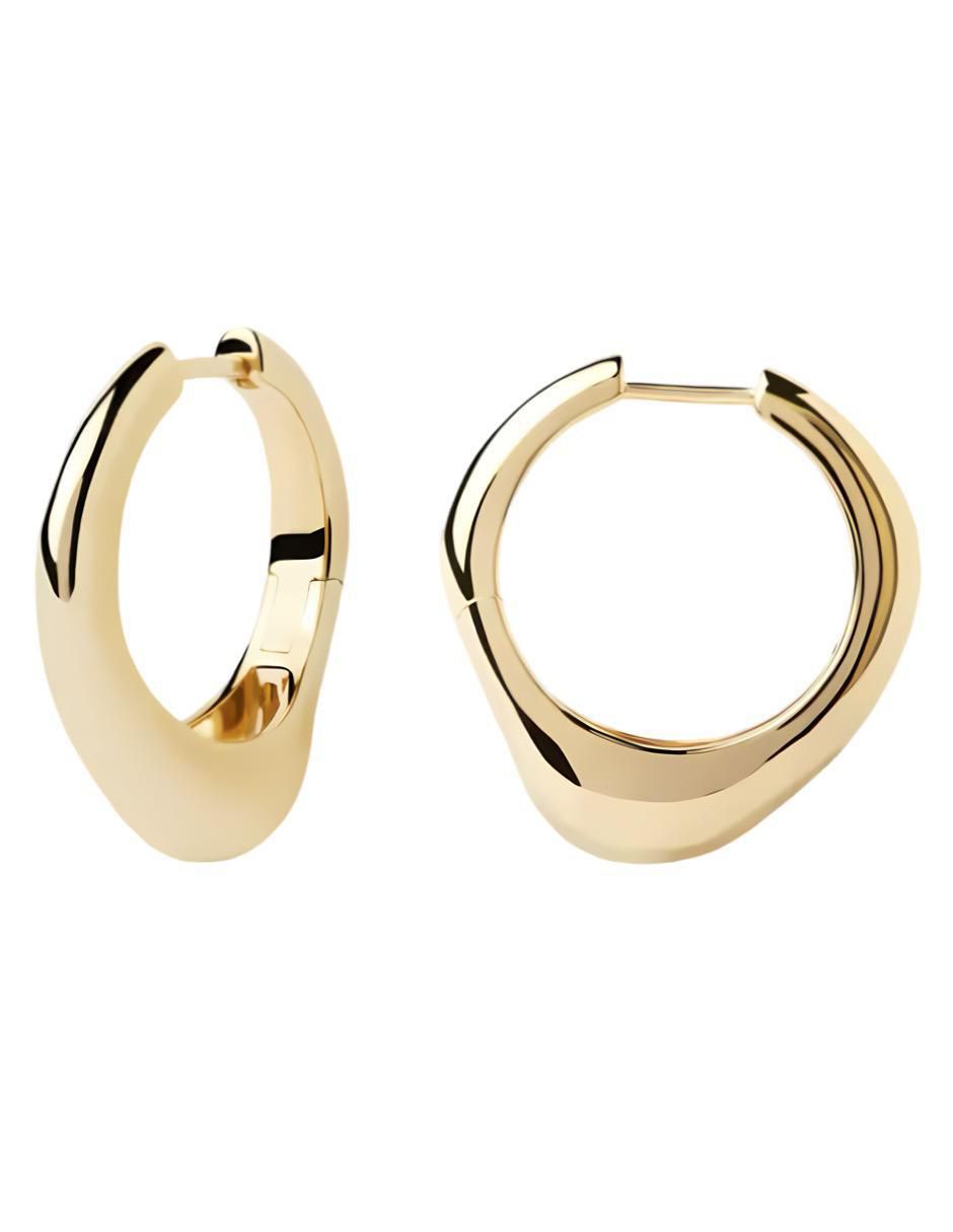 Aretes de aro de plata P 925 con acabado brillante 3