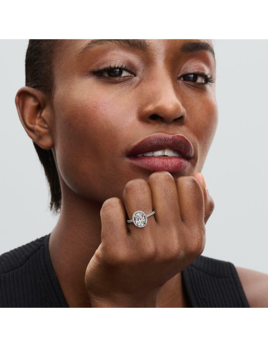 Anillo ovalado Timeless de plata zirconia cúbica brillante 3