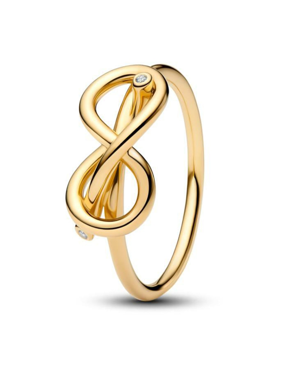 Anillo de infinito Moments de plata P 925 zirconia cúbica con acabado baño de oro