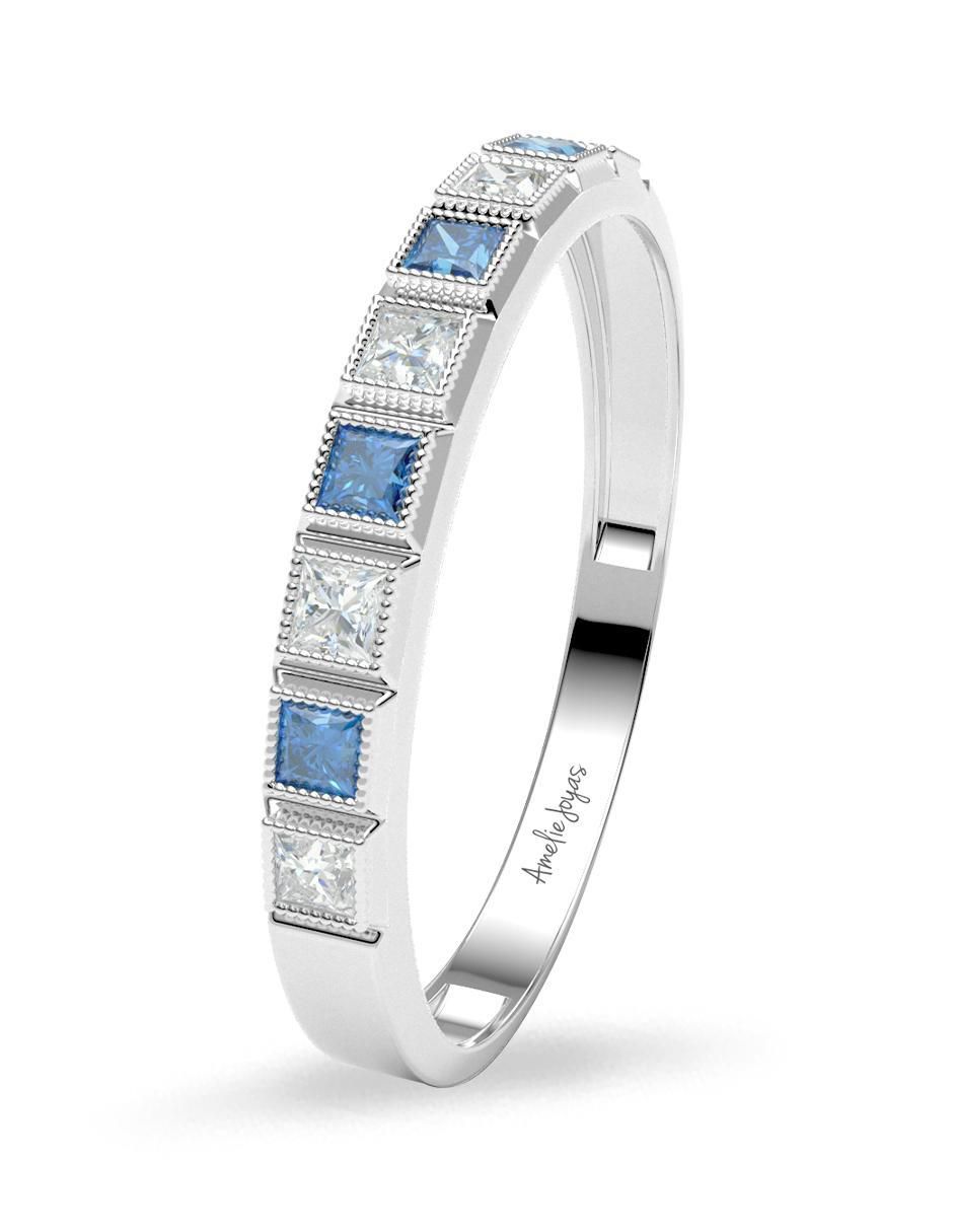 Anillo cuadrada 14 k de oro zirconia pulido 4