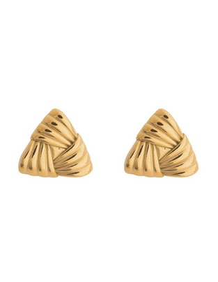 Aretes triangulares Classic Collection con acabado chapa de oro