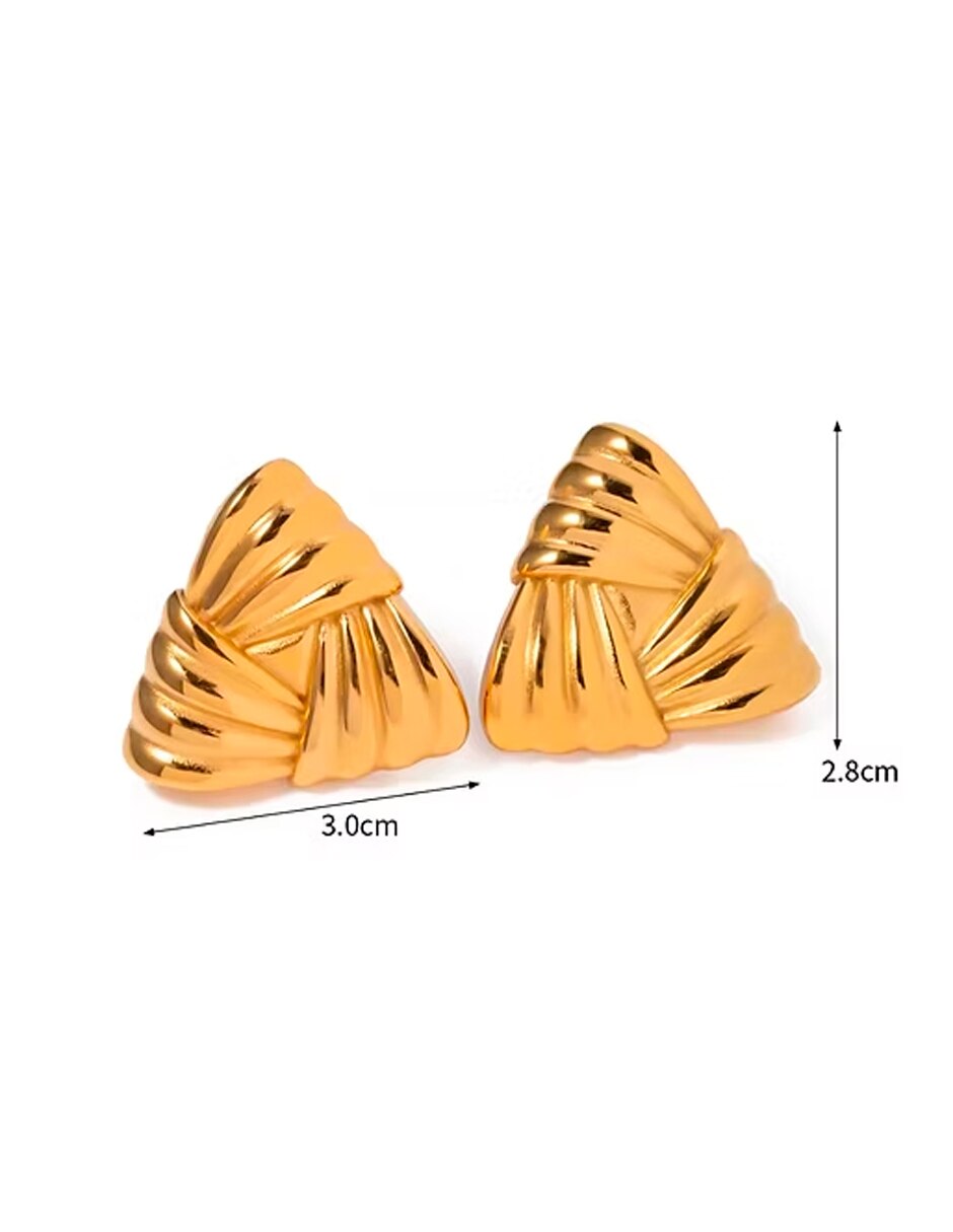 Aretes triangulares Classic Collection con acabado chapa de oro