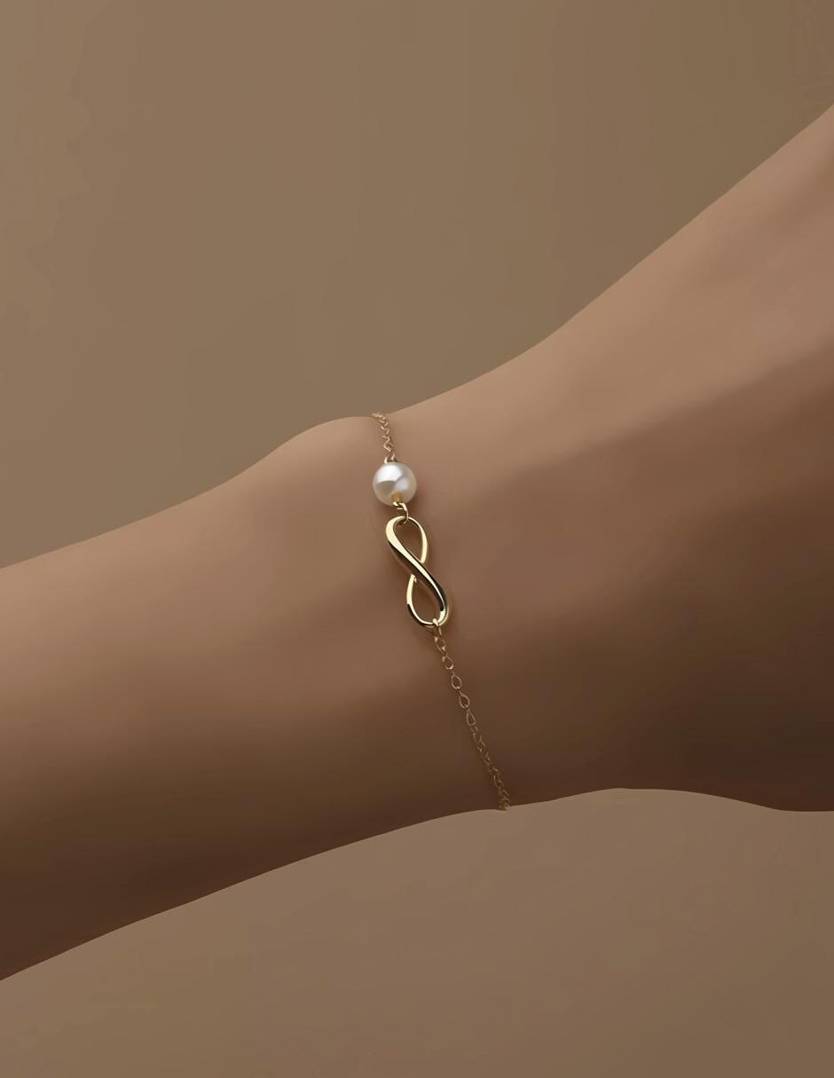 Brazalete de plata con perla P 925 acabado brillante 4