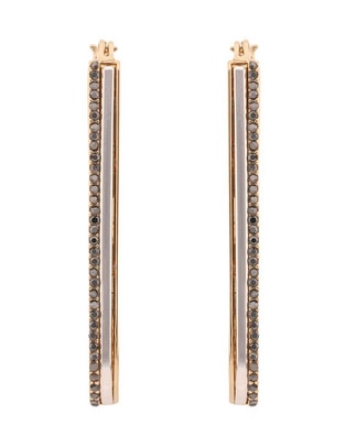 Aretes rectangulares Tritone Emblems con acabado pavé