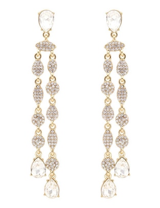 Aretes Ivory Runway con acabado pavé cristal