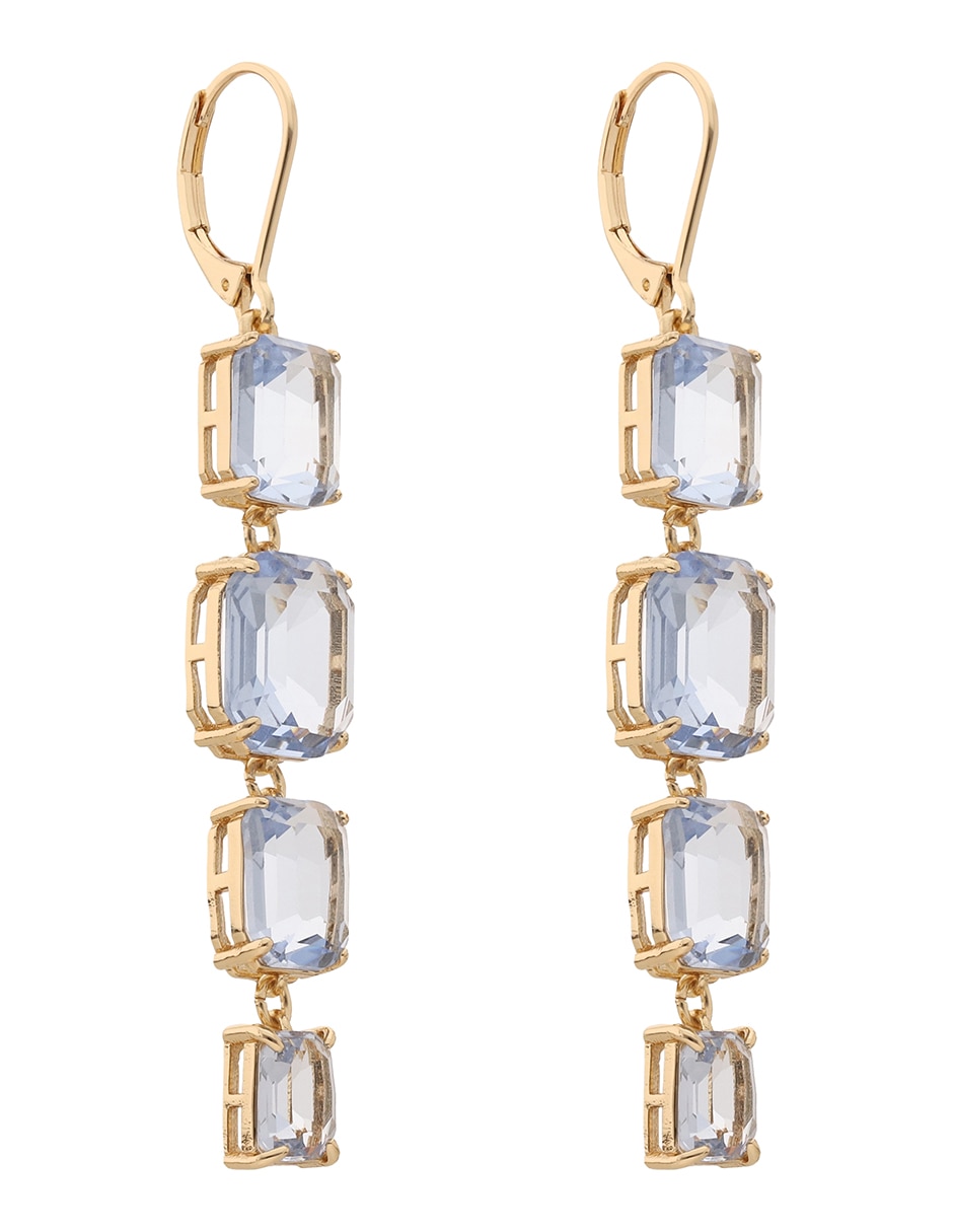 Aretes rectangulares Pareidolia con acabado brillante cristal 2