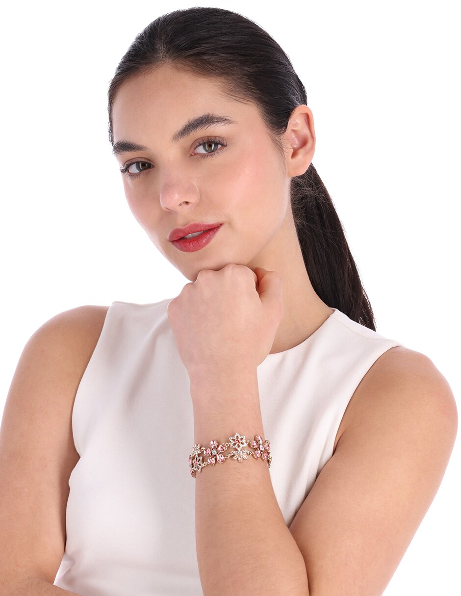 Brazalete con cristal Peachy Peonies acabado brillante 3
