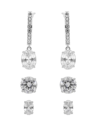 Set de aretes Glamour Hour con acabado pavé cristal