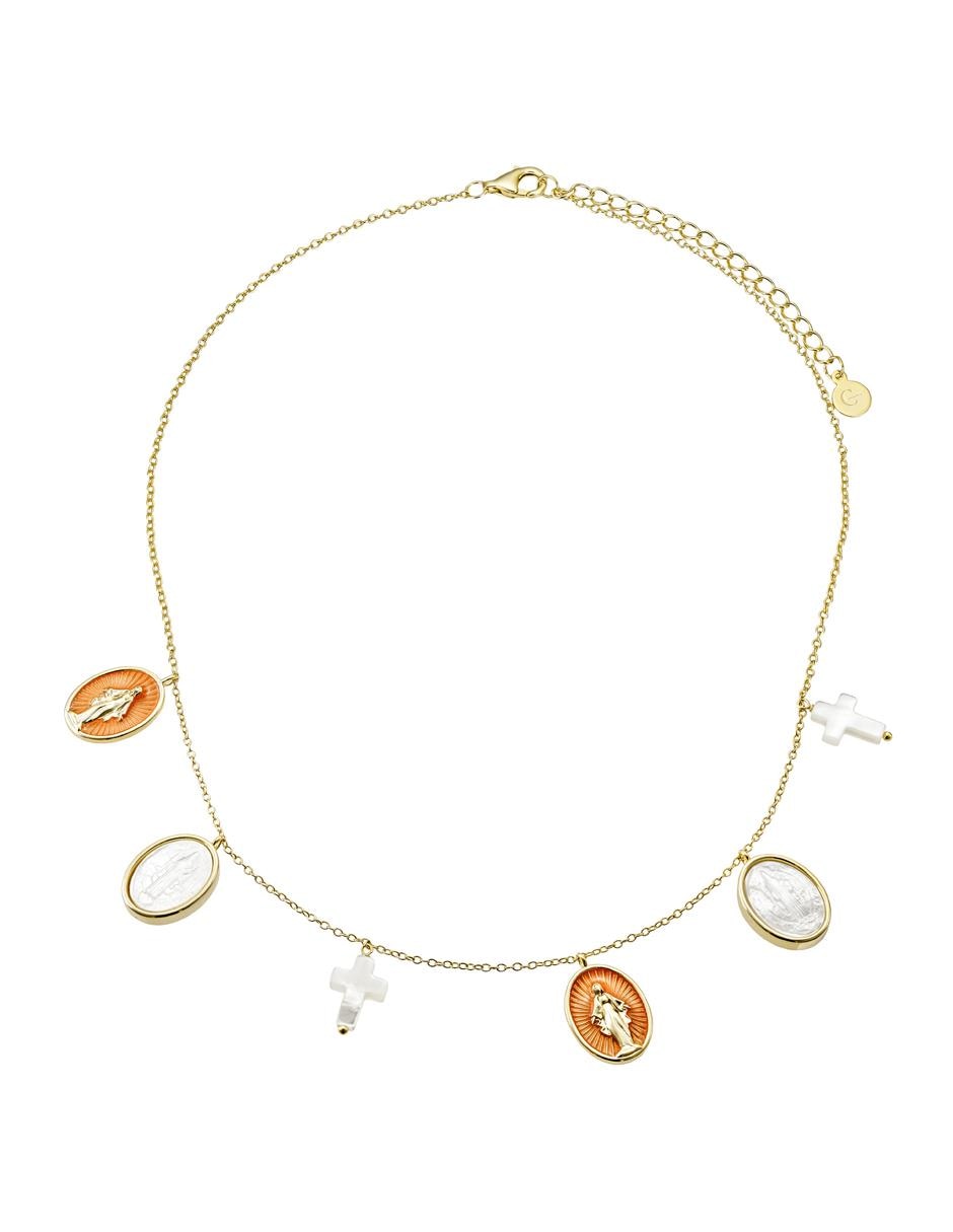 Collar de ovalado de plata con acabado baño de oro P 925 2