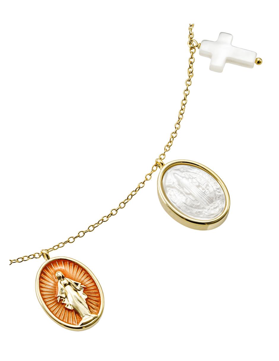 Collar de ovalado de plata con acabado baño de oro P 925 3