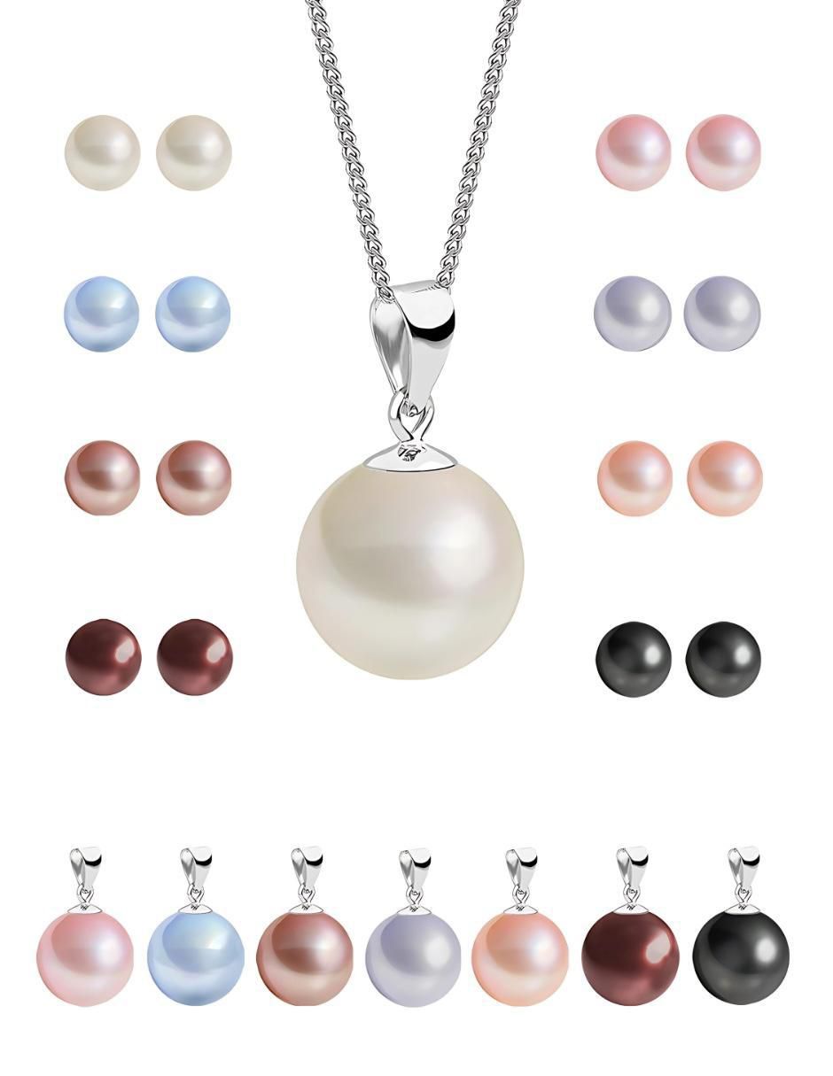 Aretes y collar Zvezda Éclair de plata p 925 perla de cristal Aretes y collar Zvezda Éclair de plata p 925 perla de cristal