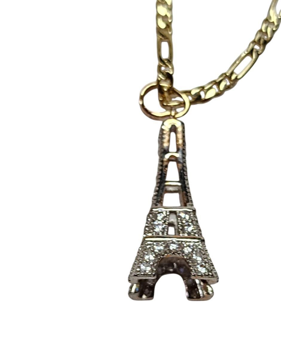 Collar Francia torre eiffel Viajando de oro laminado 14 K 5