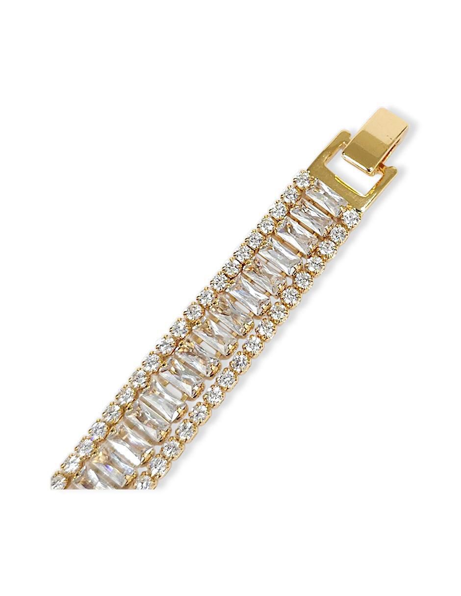 Pulsera con zirconia acabado baño de oro 18 K 5