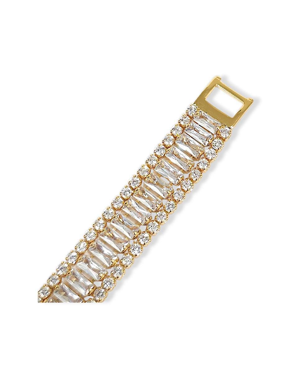 Pulsera con zirconia acabado baño de oro 18 K 6