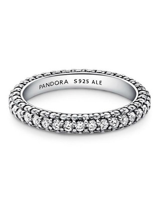 Anillo redondo Timeless P 925 de plata zirconia cúbica brillante