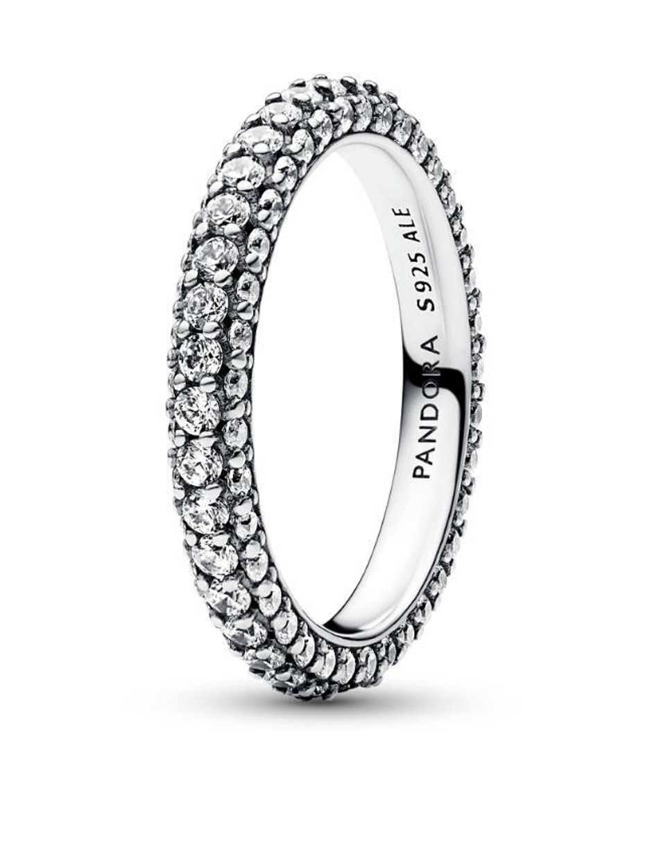 Anillo redondo Timeless P 925 de plata zirconia cúbica brillante 3