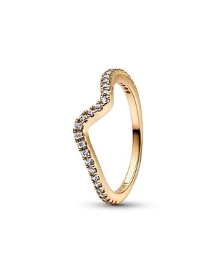 Anillo Timeless de plata P 925 zirconia cúbica con acabado baño de oro