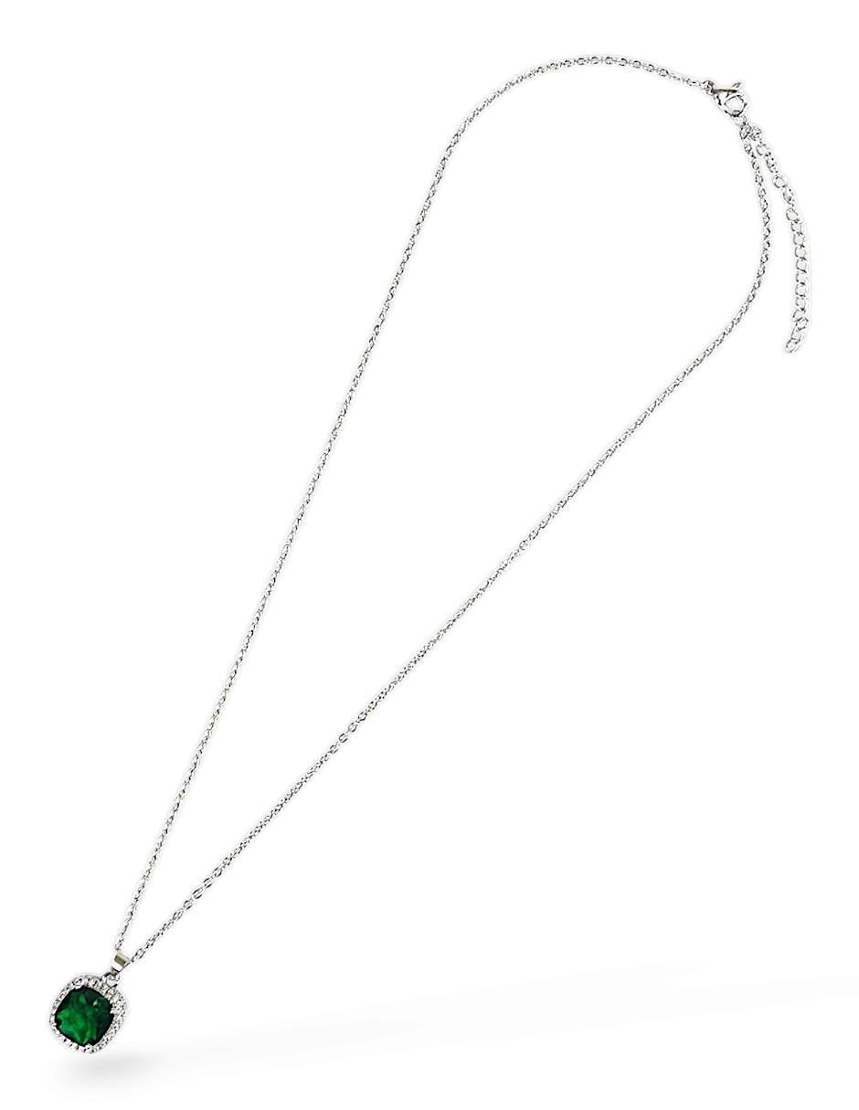 Aretes, collar y anillo zirconia