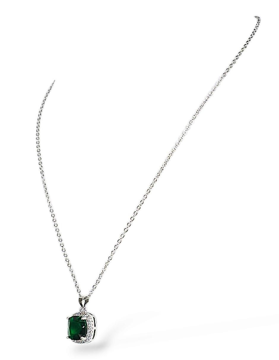 Aretes, collar y anillo zirconia
