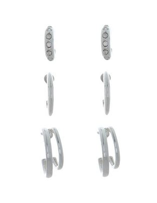 Set de aretes Timeless Trios con acabado brillante