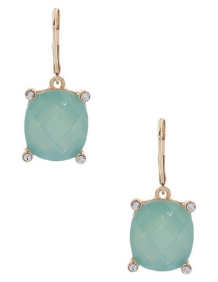 Aretes de rectángulo Anne Klein con acabado brillante cristal
