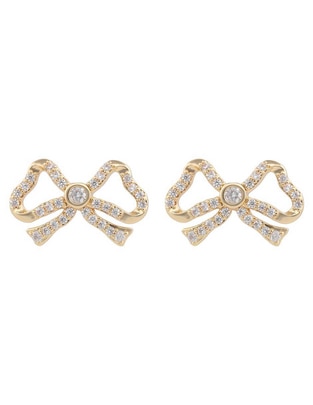 Aretes de moño Anne Klein con acabado brillante cristal