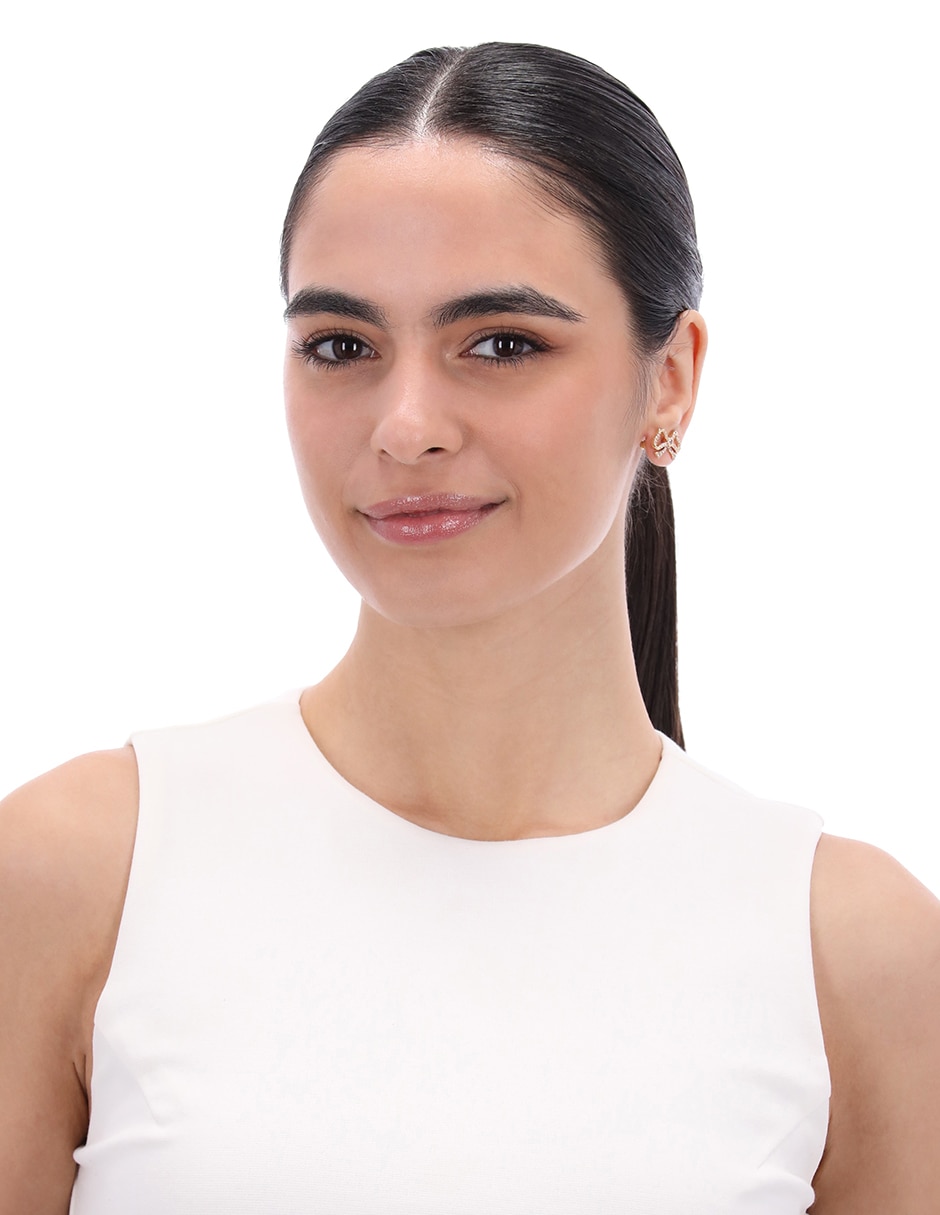 Aretes de moño Anne Klein con acabado brillante cristal