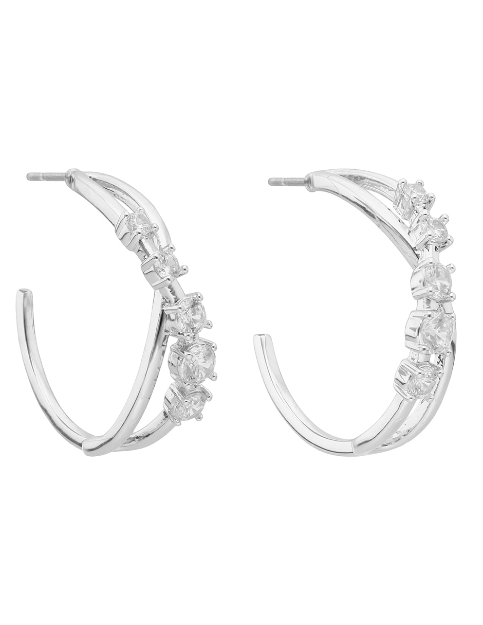 Arracadas Anne Klein con acabado brillante cristal