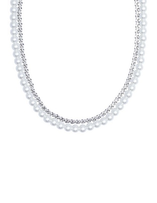 Collar de varios hilos mossimo perla y cadena diamantada
