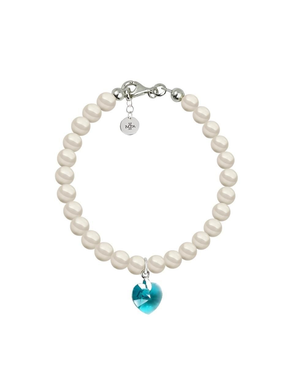 Pulsera de plata con perla de cristal P 925 Éclair acabado liso