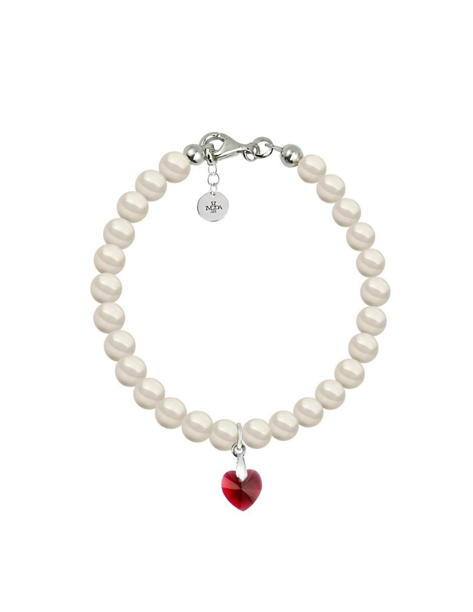 Pulsera de plata con perla de cristal P 925 Éclair acabado liso 1