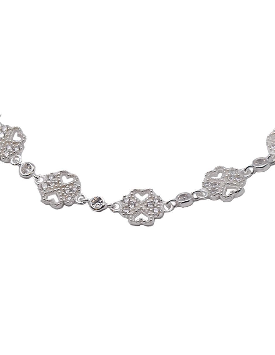 Pulsera de plata con zirconia P 925 acabado brillante